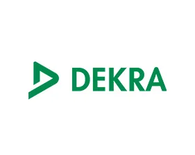 Das offizielle Logo des Prüfkonzerns DEKRA, bestehend aus dem grünen Schriftzug DEKRA und einem stilisierten grünen Dreieck.